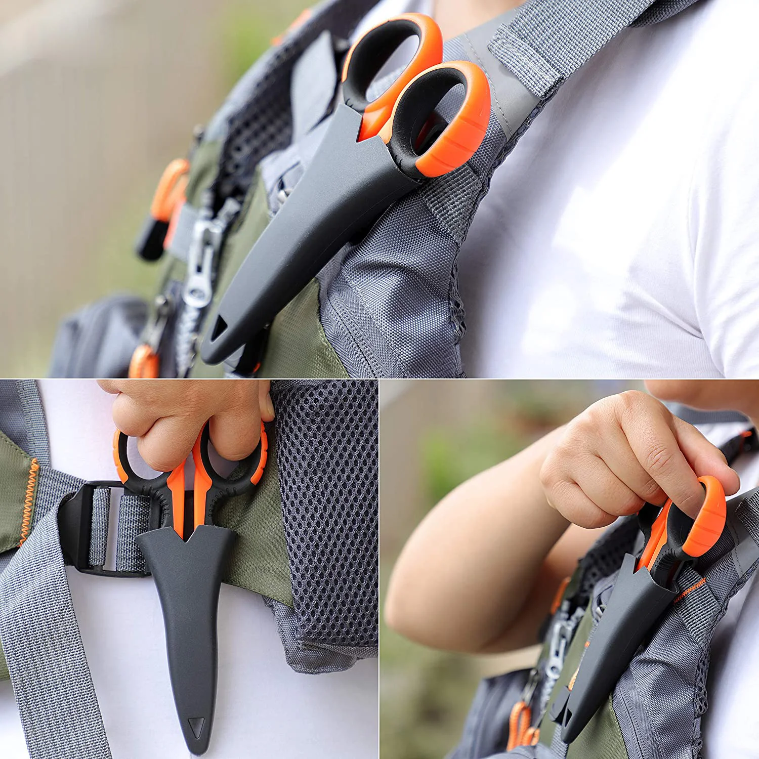 Herramientas de tijera de pesca de acero inoxidable PE trenza línea de corte tijeras portátiles Alicates con Kit de funda accesorios de aparejos de pesca de carpa - imagen 5