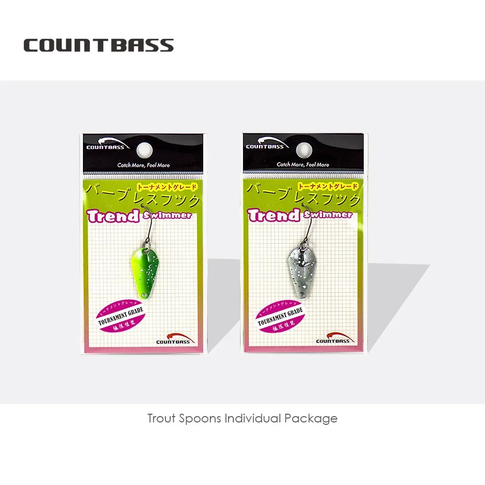 COUNTBASS 3/64oz 1,5g cuchara de fundición con anzuelo sin púas salmón trucha Lucio lubina Metal latón Señuelos de pesca - imagen 5