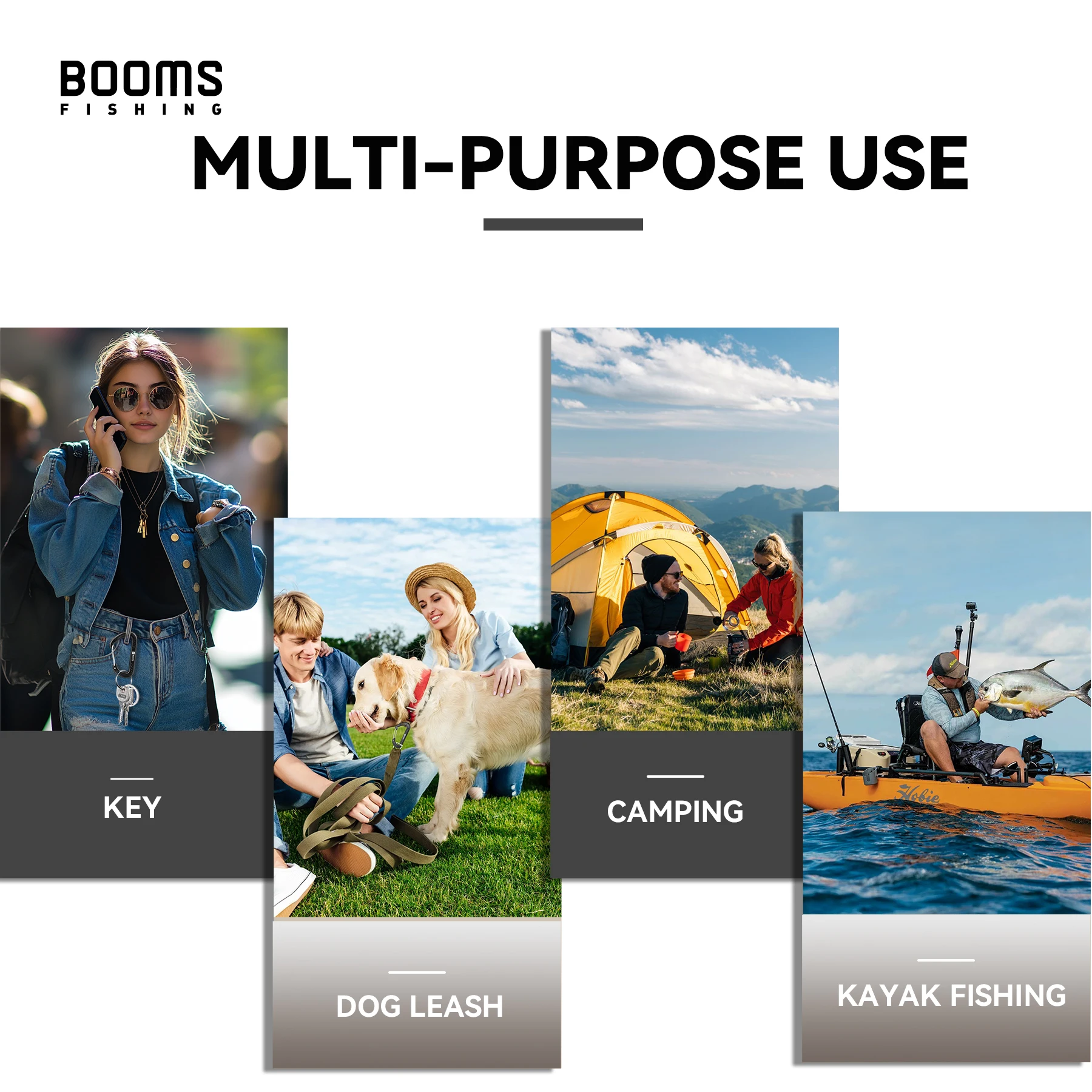 Booms Fishing CC10 12KN mosquetón de aluminio Clip de bloqueo para Camping pesca y llavero de seguridad al aire libre accesorios de gancho - imagen 5