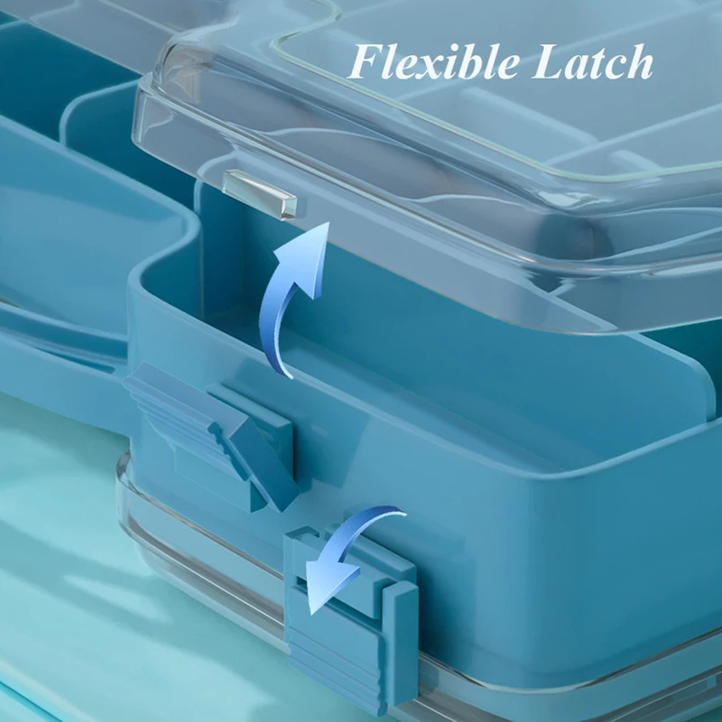 Caja de aparejos de pesca de doble cara, accesorios de pescador, gran capacidad, almacenamiento impermeable, gancho, contenedor de herramientas de cebos - imagen 4