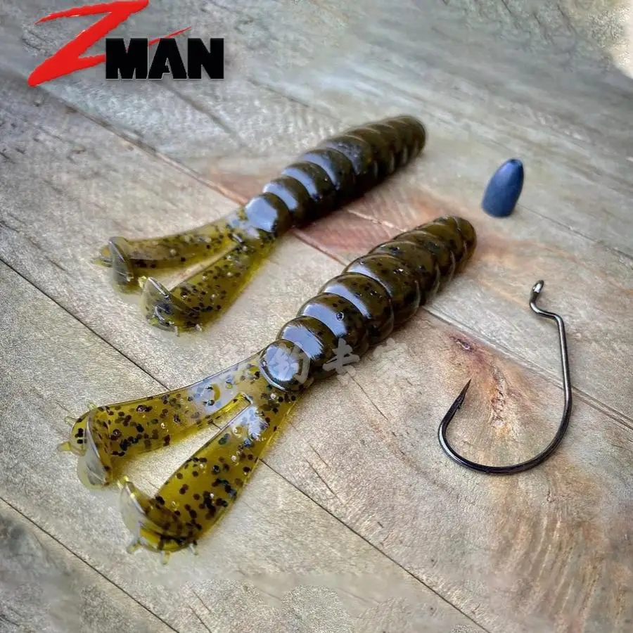 Zman 3 pulgadas bebé cabra Ned grupo de pesca lubina cebo suave doble cola suave insecto cebo falso cebo Luya - imagen 2