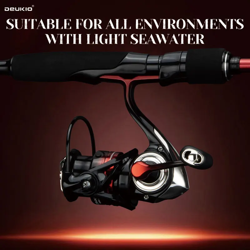 DEUKIO-Juego combinado de caña de pescar portátil, 4/5 secciones, caña de pescar de carbono y carrete giratorio serie 2500, aparejos de Pesca - imagen 2