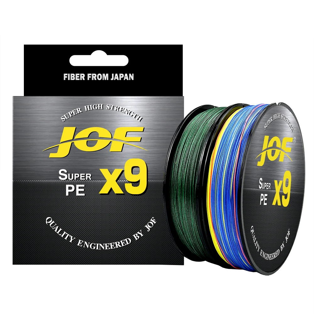 Línea de Pesca trenzada JOF, 12/9 hebras, 500M, 300M, 100M, multifilamento japonés, hilo tejido súper fuerte y duradero para Pesca - imagen 5