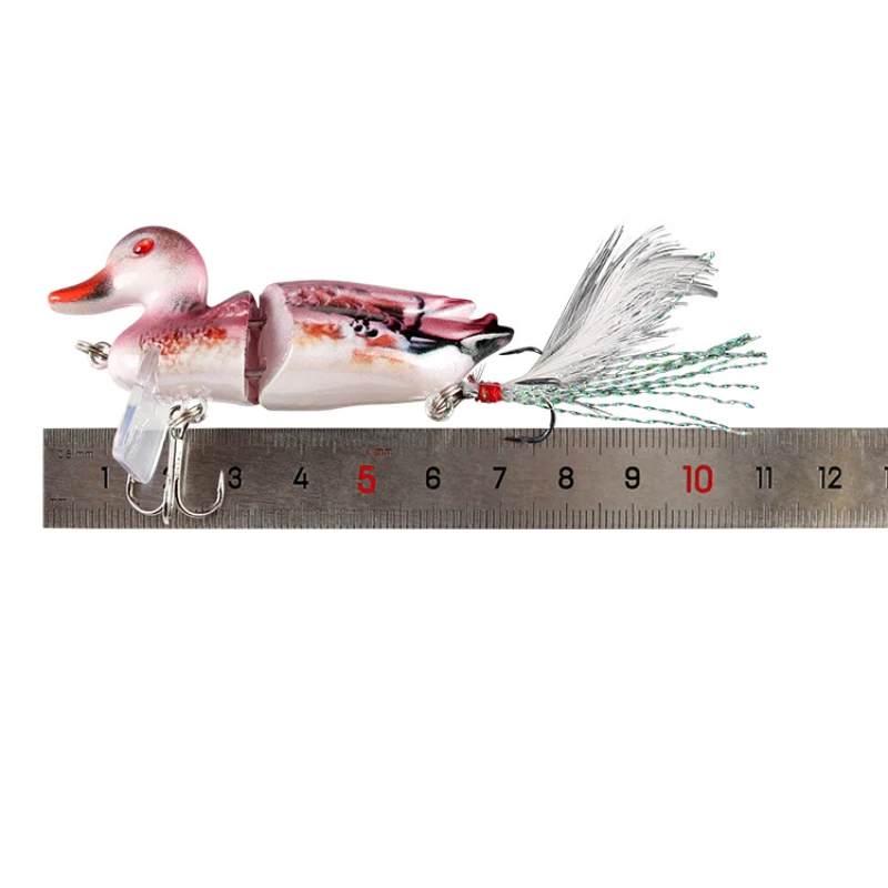 Cebo Lua de pato falso, señuelos multisección de 7cm, cebo falso de imitación, herramientas de pesca, equipo de pesca, anzuelo afilado de simulación, ojos de pez 3D - imagen 4