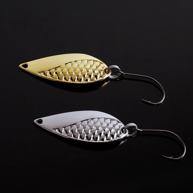 Pesca DD Spinner cuchara cebo Jigbait2.5/3,5/5g oro plata señuelo cuchara cebo duro lentejuelas ruido Paillette cebos de Metal Pesca - imagen 3