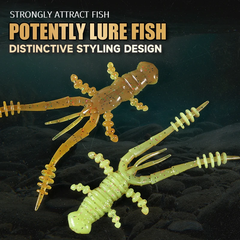 langosta supercontinente 72mm / 47mm langosta señuelo suave Señuelos de pesca atractivo olor a camarón sal Wobbler - imagen 5