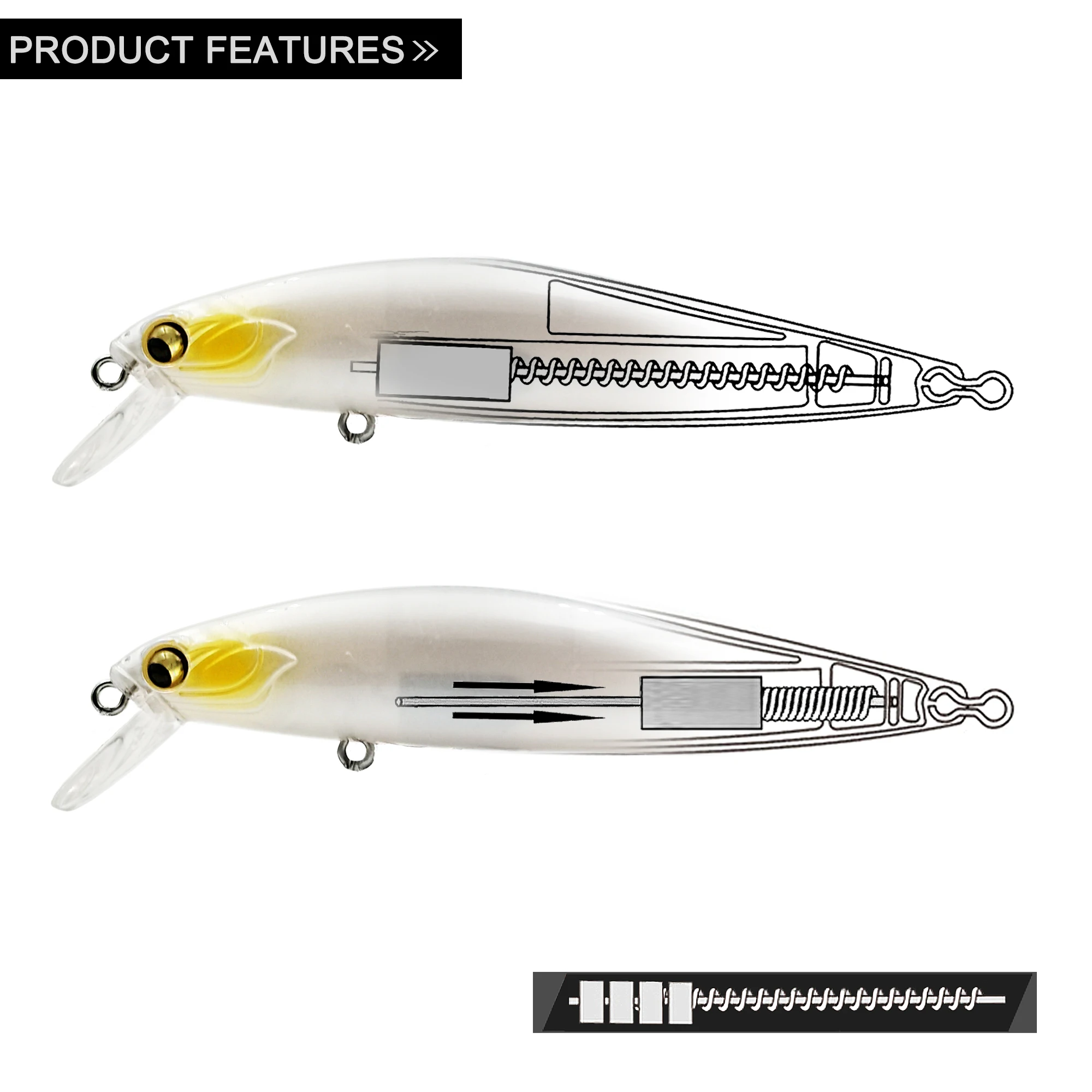 Castfanatic Brand Assassin105 AR-C Minnow Lure Wobbler 14g Jerkbait Slow Sinking Aartificial Bait For Sea Bass Pike Fishing Lure - imagen 4