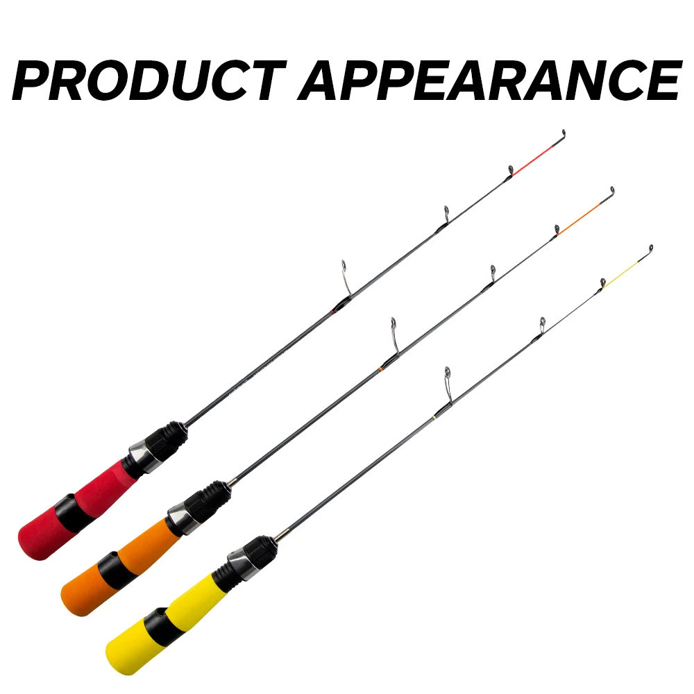 Hunthouse-caña de pescar en hielo portátil ML/L/M, 50cm, 2 secciones giratorias, ultraligera, para deportes al aire libre, lubina, lago, aparejos de Pesca - imagen 5