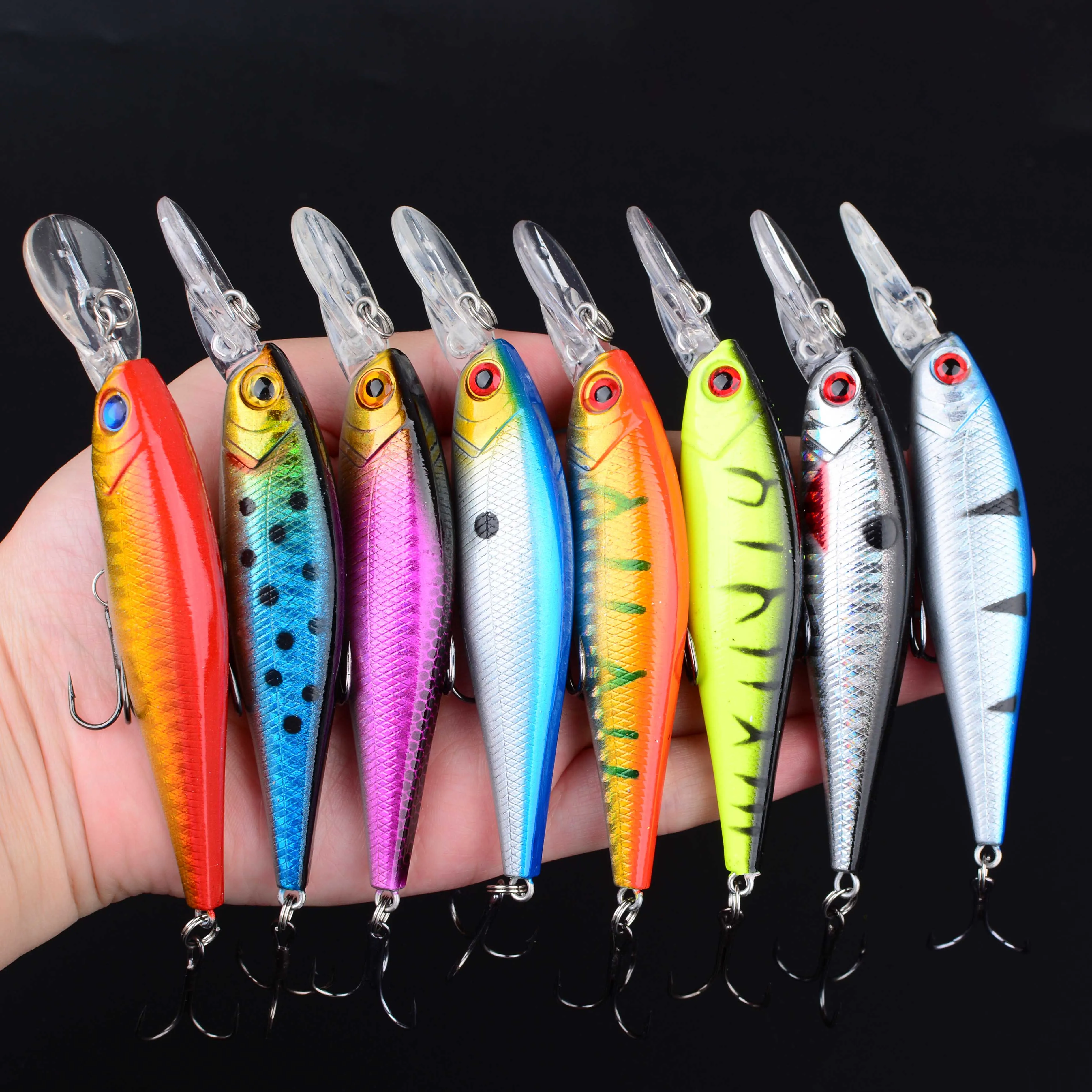 Señuelo de pesca con ojos 3D, cebo duro Artificial para pececillo, aparejos de pesca Crankbait, 1 ud. - imagen 2