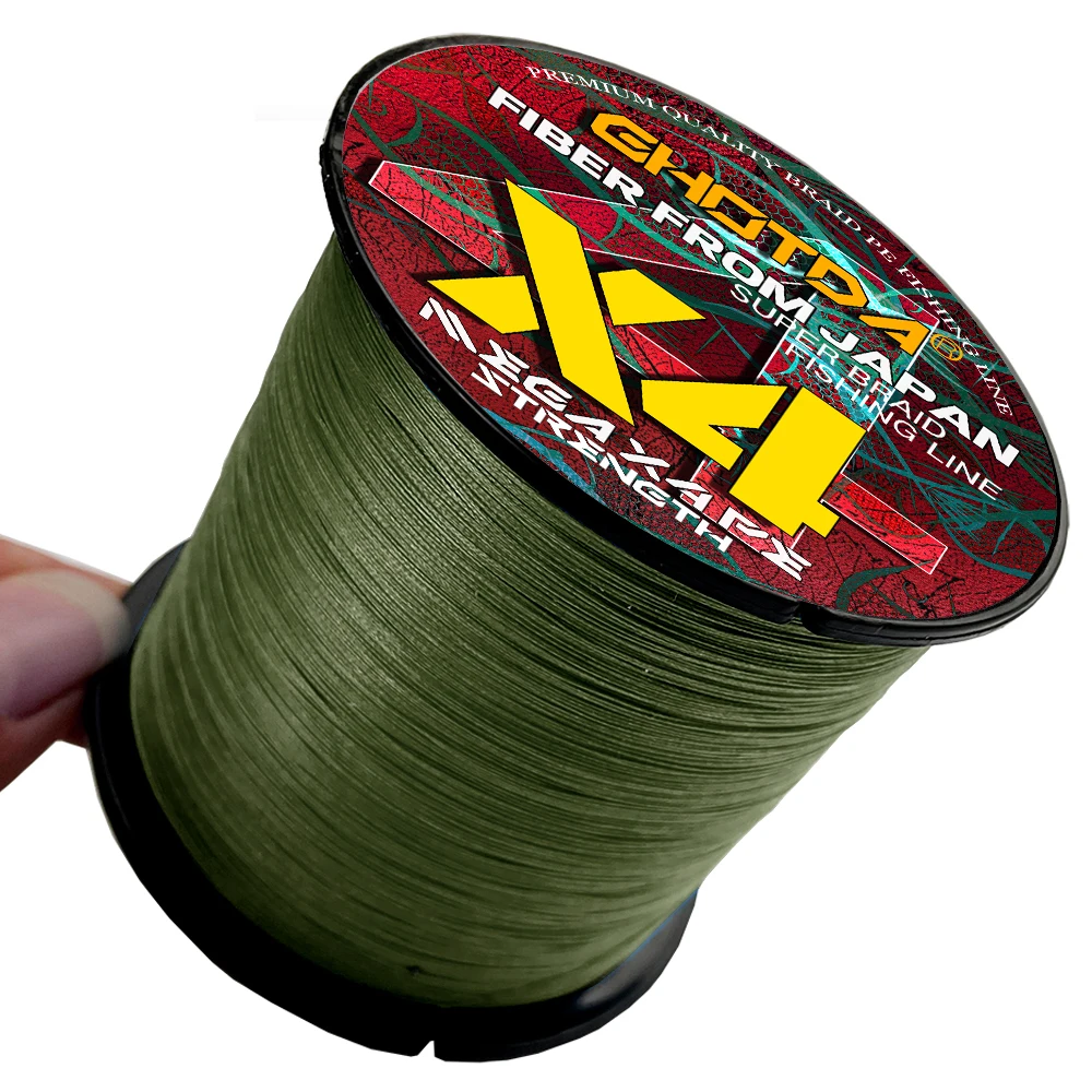 GHOTDA-sedal de Pesca trenzado de 4 hebras, 300M, multifilamento, tejido superfuerte, 100% PE - imagen 3