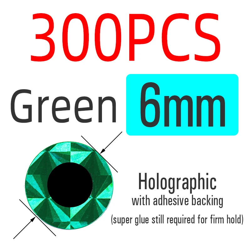 6mm Green 300pcs
