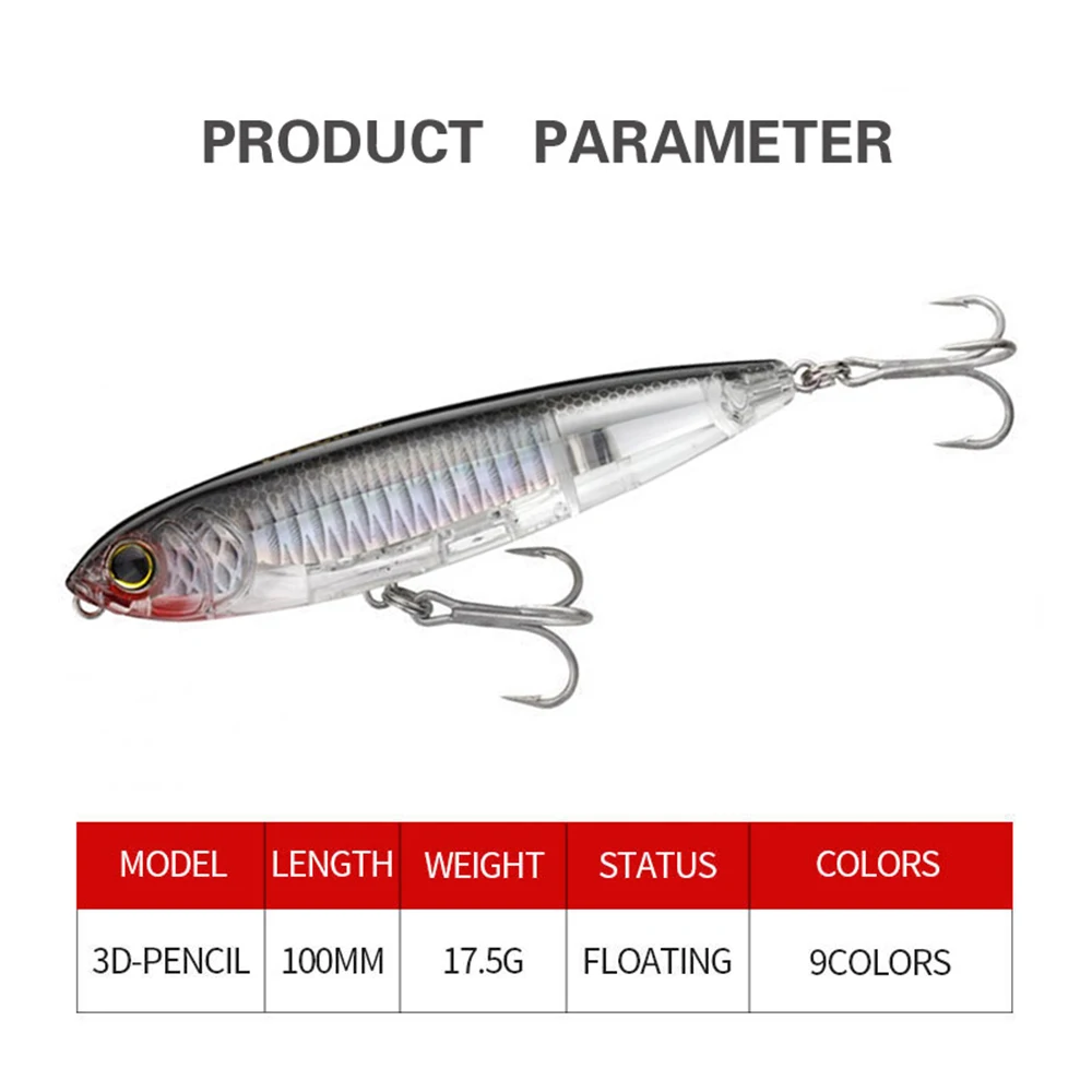 Señuelo de pesca de 10cm y 17,5g, cebo duro Artificial de fundición larga, Japan3DF Wobbler, flotante, para trucha y lubina - imagen 4