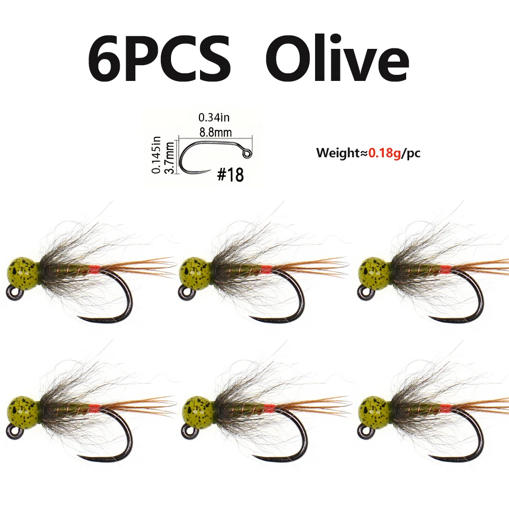 6PCS Olive Size18