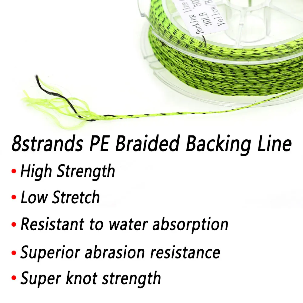 Bimoo-línea de apoyo para pesca con mosca, hilo de apoyo trenzado de poliéster de 8 hebras, 30lb, alta resistencia, bajo estiramiento, 50 m/rollo - imagen 3