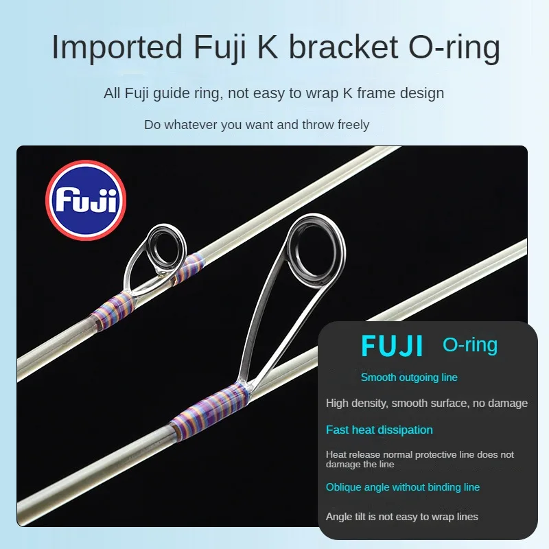 Caña de pescar de fundición giratoria de Punta sólida Fuji, ultraligera, fibra de vidrio, suave, trucha, 2 secciones, 1,4 m, UL, acción rápida - imagen 4