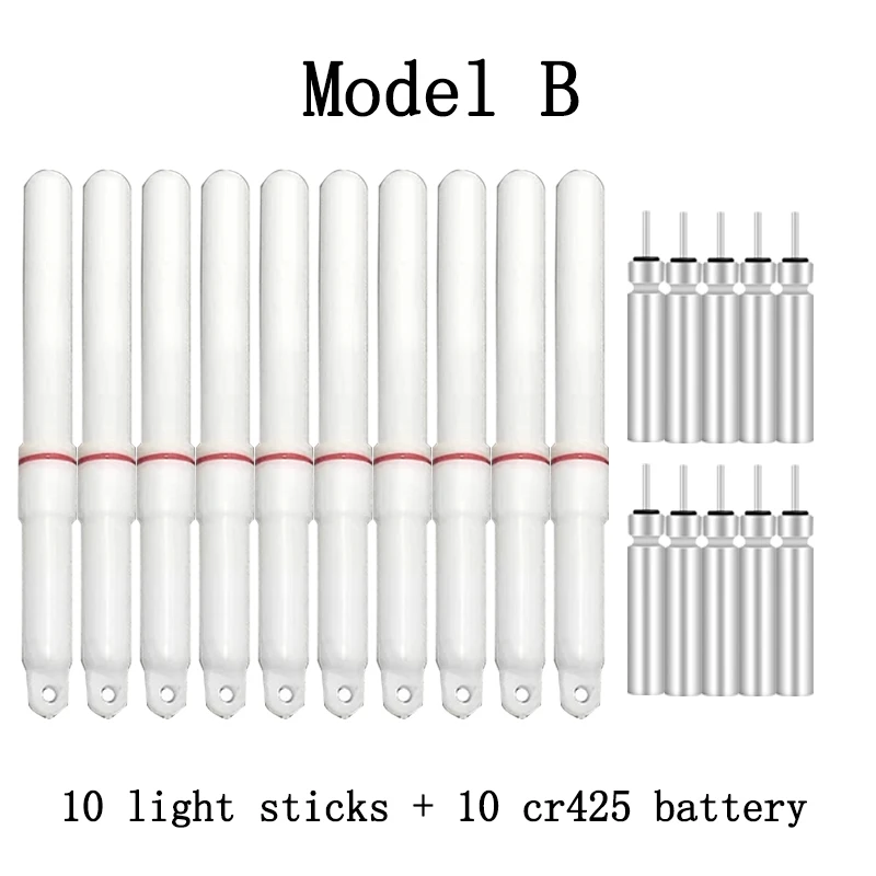 10 unids/lote, palo de luz LED multifuncional, traje que funciona con batería cr425, flotadores luminosos, accesorio, lámpara atractora de barra luminosa A595 - imagen 5