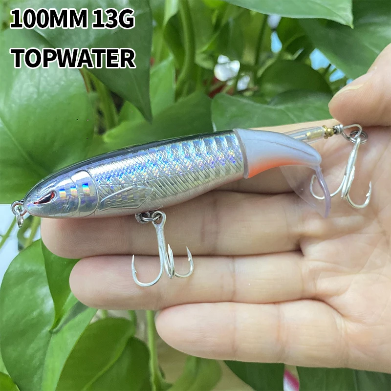 1 Uds Whopper Plopper Topwater 10cm 13g superficie señuelo de pesca Isca cebo duro Artificial Plopper cola giratoria suave Crankbait - imagen 3