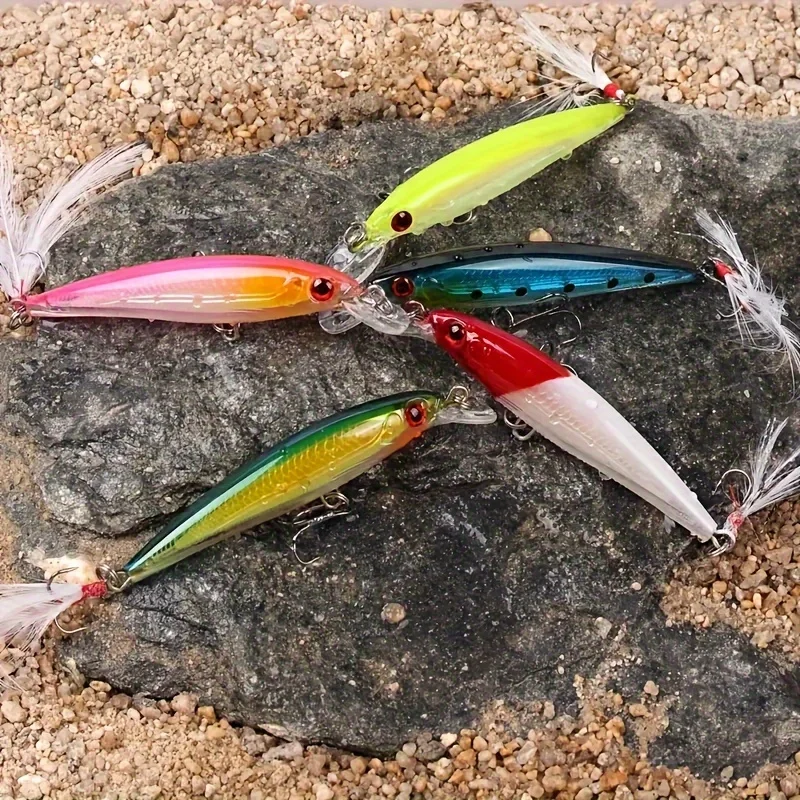 Señuelo duro pececillo biónico con anzuelo de plumas - imagen 3