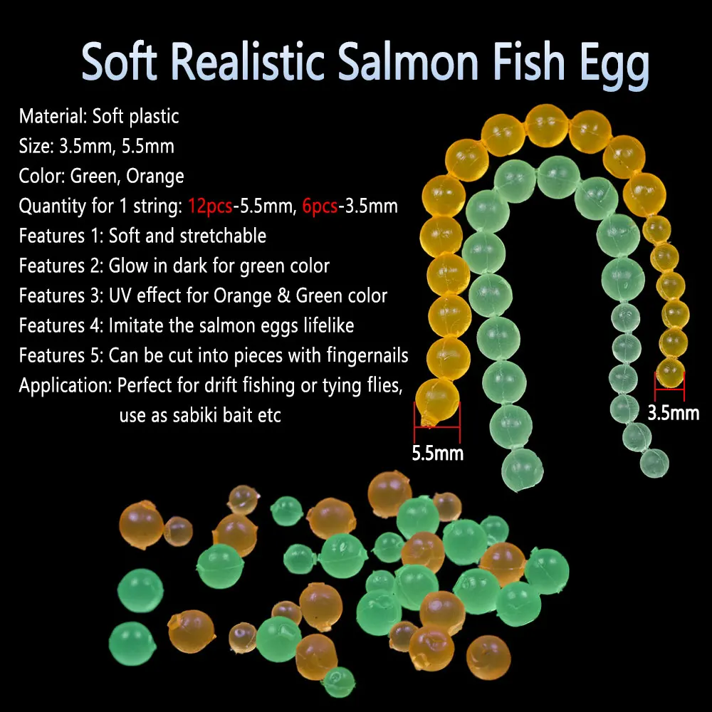 Bimoo-anzuelo triple para cebo, 40 cuerdas, 3,5mm, 5,5mm, luminoso, suave, realista, para atar moscas - imagen 3