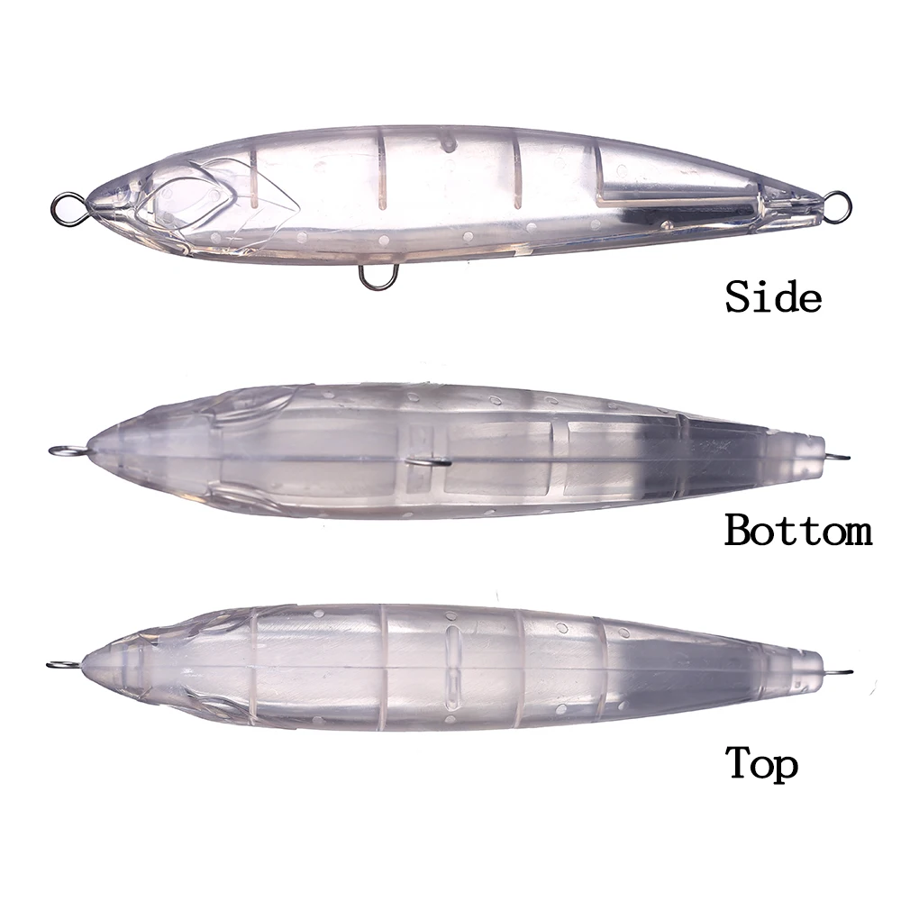 Chan’sHuang 3PCS Unpainted Blanks Bait 22cm 108g Tuna Shape Pencil Wire goes Through DIY Handmade Artificial Fishing Lure Model - imagen 3