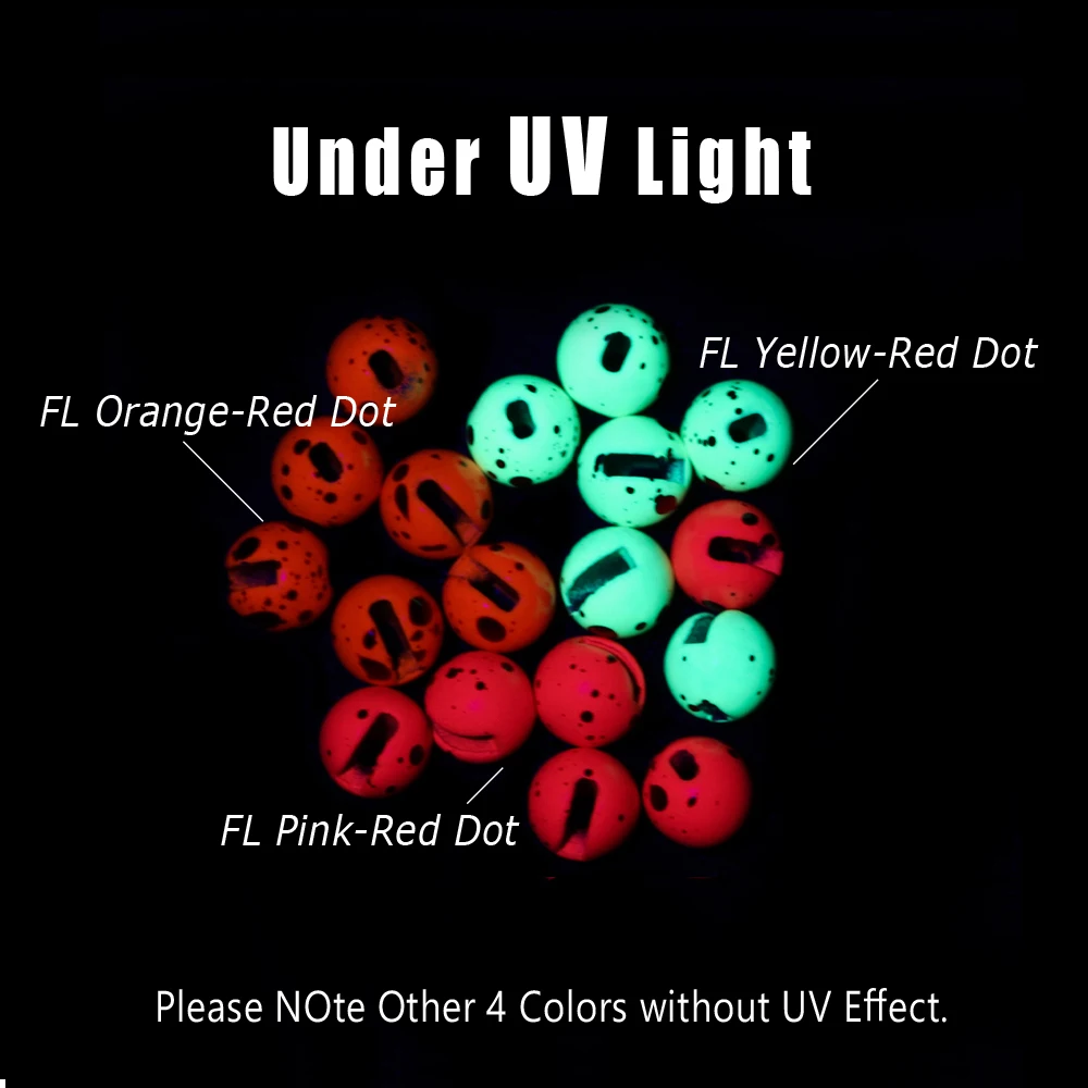 Wifreo, 20 piezas, 2,5mm ~ 3,5mm, cuentas ranuradas, plantilla manchada, Material para atado de moscas para anzuelo, ninfas húmedas, serpentina, Señuelos de Pesca de trucha - imagen 5