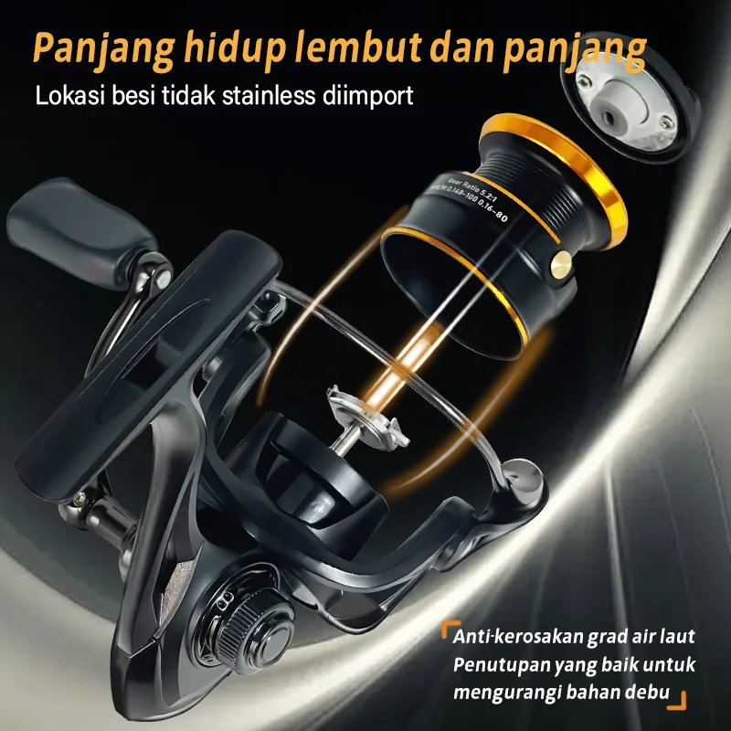 DEUKIO-Mini carrete de pesca ligero, carretes giratorios pequeños, balsa de carpa, carrete de pesca para agua salada, equipo de pesca de agua dulce, tamaño 1000 - imagen 2