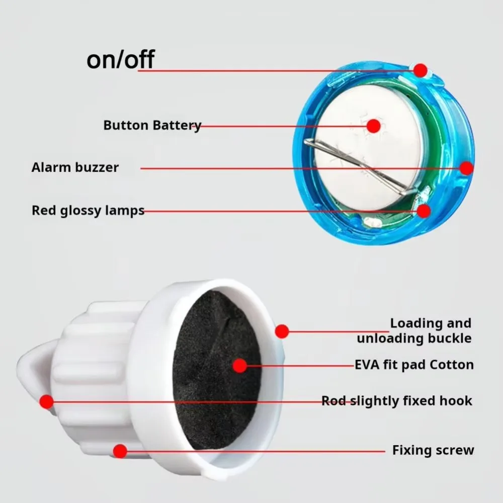 Alarma de pesca alta sensibilidad sonido LED clip eficaz para caña - imagen 2