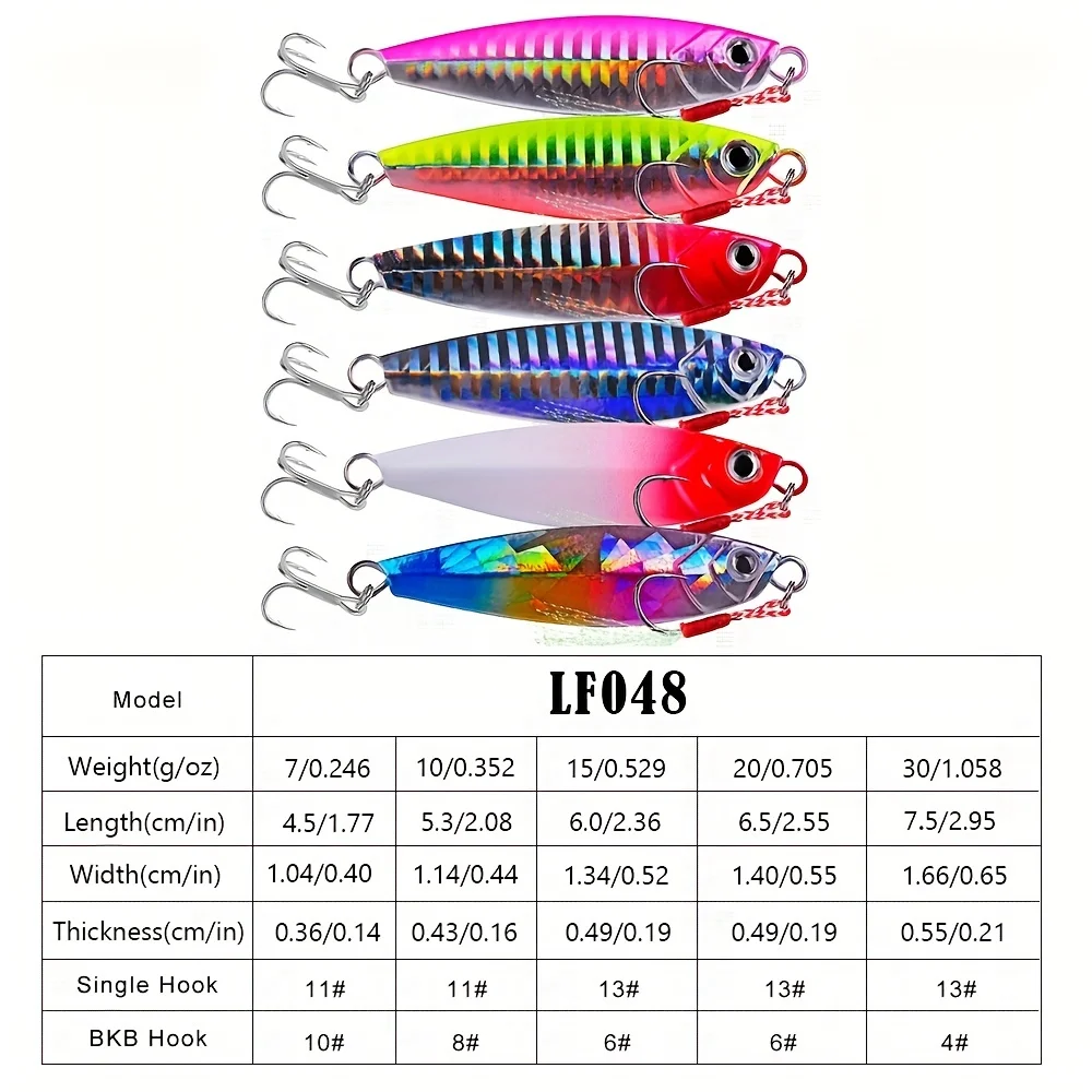 PROBEROS-señuelo de jigging, plantilla de fundición de Metal, 7g/10g/15g/20g/30g, plantilla de simulación de Metal de vibración lenta, señuelo falso, 5 uds. - imagen 2