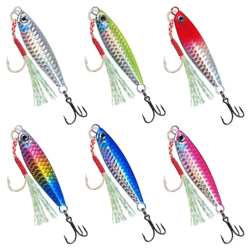 Juego de Señuelos de Pesca de Metal de 3 piezas, señuelos de fundición para orilla de mar, cuchara de Jigs, cebo Artificial de agua salada de 20g - imagen 2
