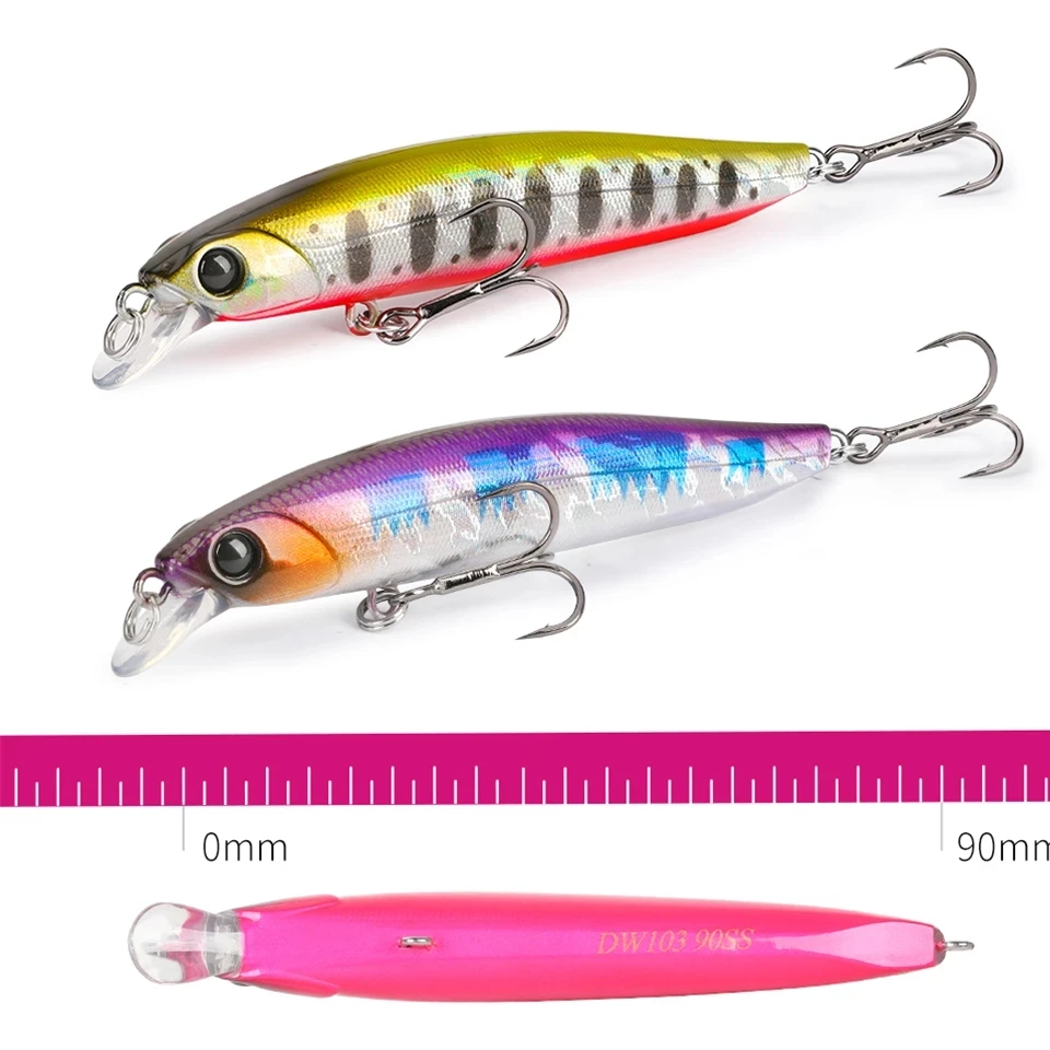 TSURINOYA-señuelo de pesca de hundimiento lento, 4 piezas, 90mm, 10,8g, DW103, cebo duro Artificial para trucha, movimiento Jerkbait - imagen 4