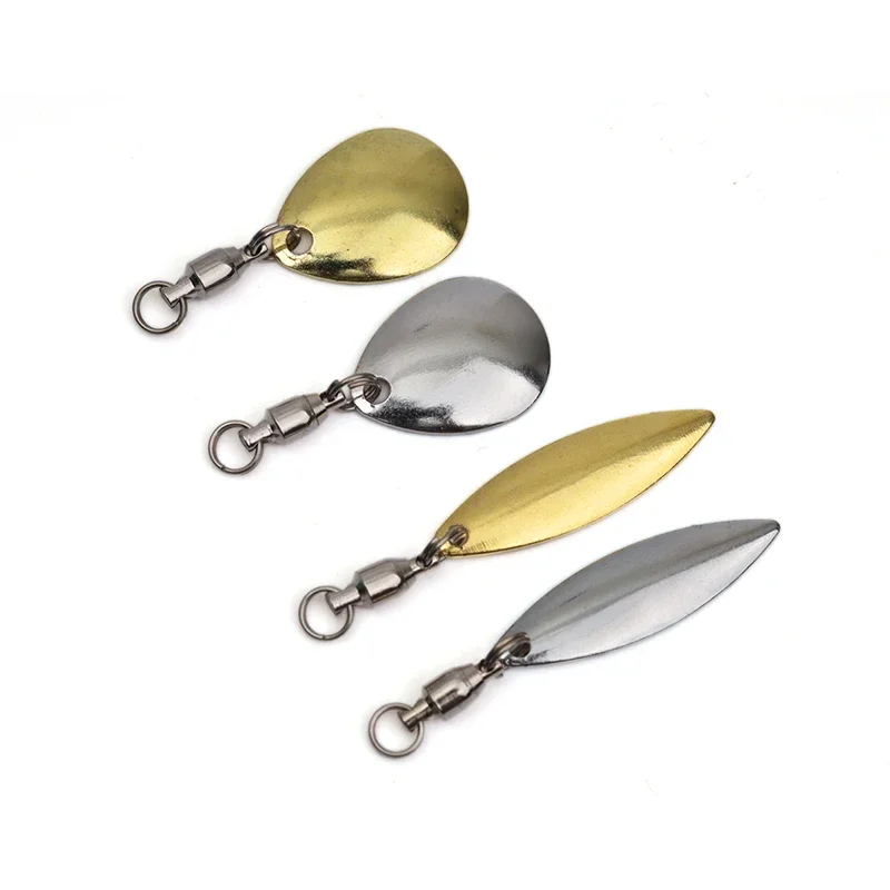 6 unids/lote señuelo DIY para Spinner cuchara señuelos ranas VIB hoja de acero inoxidable reflectante cucharas ruidosas accesorios de pesca - imagen 2
