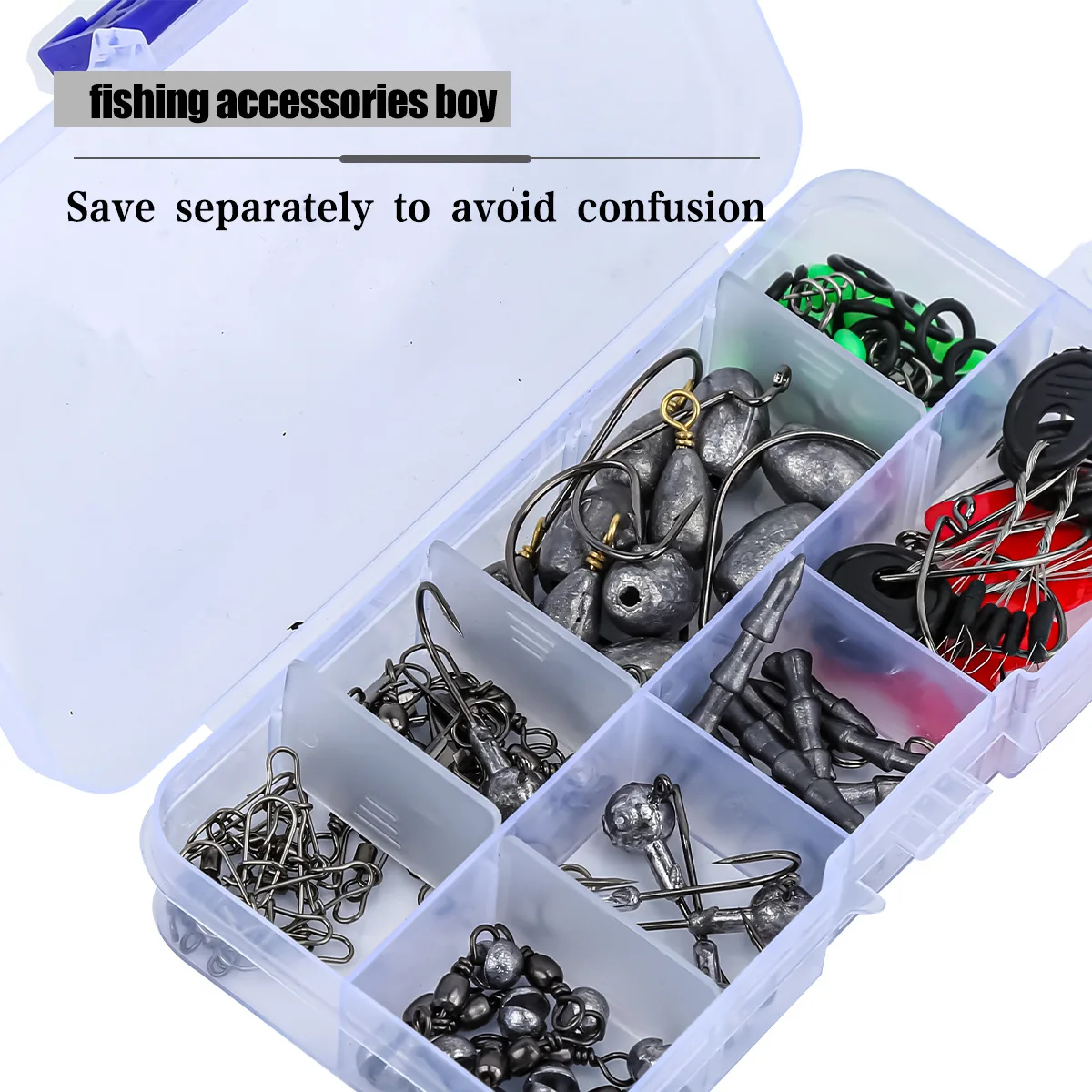 Kit de señuelos favoritos para entusiastas de la pesca, 152 Uds., con varios accesorios, anzuelos curvos, anillos a presión, pesas, equipo de pesca transfronterizo - imagen 5