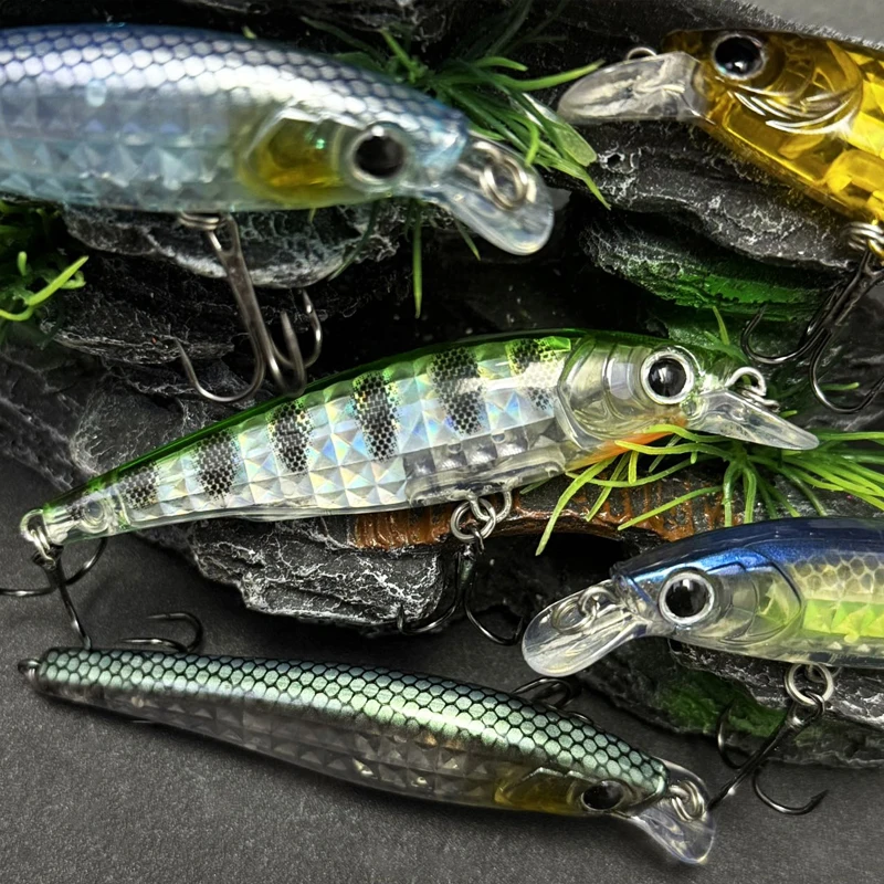 Señuelos flotantes para pececillos, 80mm, 9,2g, cebo Artificial de cristal 3D, cebo para lubina, trucha, Wobbler para agua superior, Jerkbait, accesorios de pesca - imagen 4
