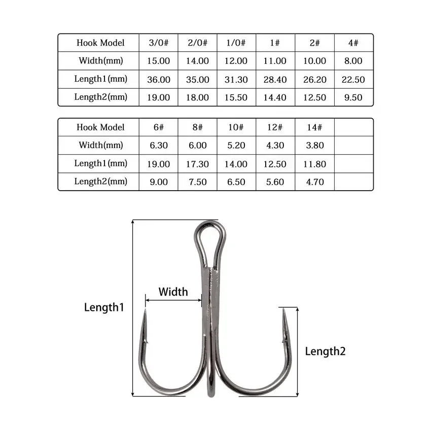 Aorace, 10 Uds., anzuelos de pesca triples, anzuelos de púas de acero rico en carbono, anzuelos triples súper afilados, accesorios para aparejos de mar con caja - imagen 2