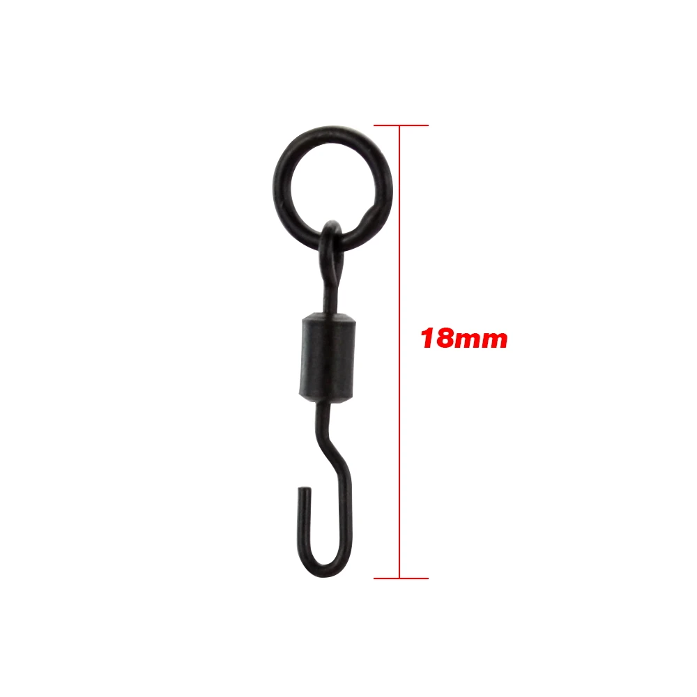 20 piezas broches giratorios para pesca de carpa con anillo sólido gancho de pesca de cambio rápido accesorios giratorios AE008 - imagen 4
