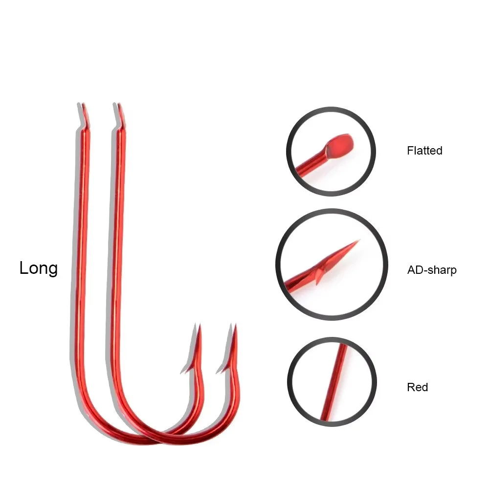 NGB 10 Uds. Anzuelos de pesca de acero rico en carbono tamaño de anzuelos de púas # 6- # 16 accesorios de pesca de carpa juego de anzuelos con ojos Pesca - imagen 3