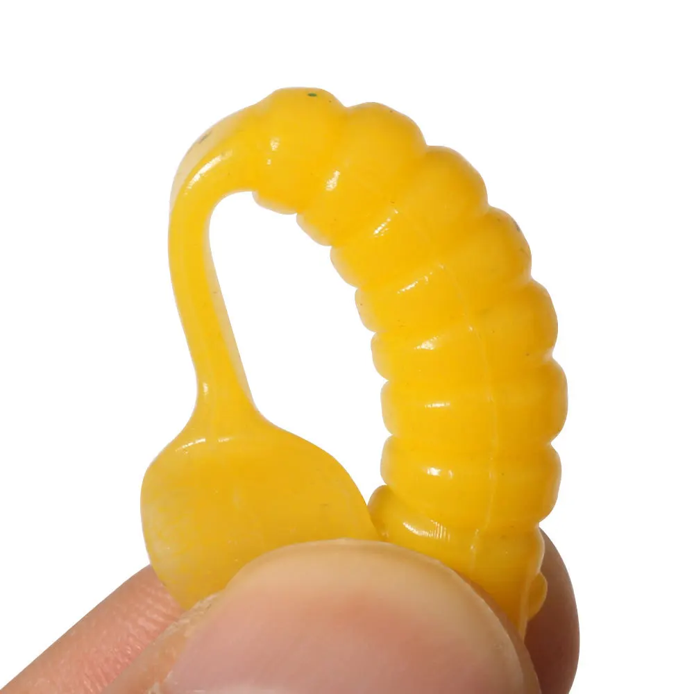 40 Uds 8 colores 5cm1,7g pesca grub gusano suave pequeño señuelo cebo Artificial suave silicona cebo T cola Wobblers señuelos blandos - imagen 4