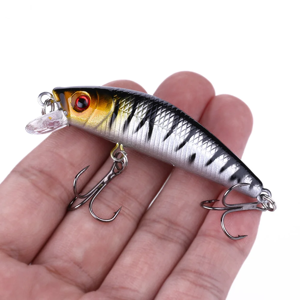 Juego de Señuelos de Pesca Minnow, 8 Uds., 7cm, 8,1g, cebo duro Artificial Wobbler para Lucio, lubina, perca, trucha, aparejos de pesca de agua dulce y salada - imagen 3