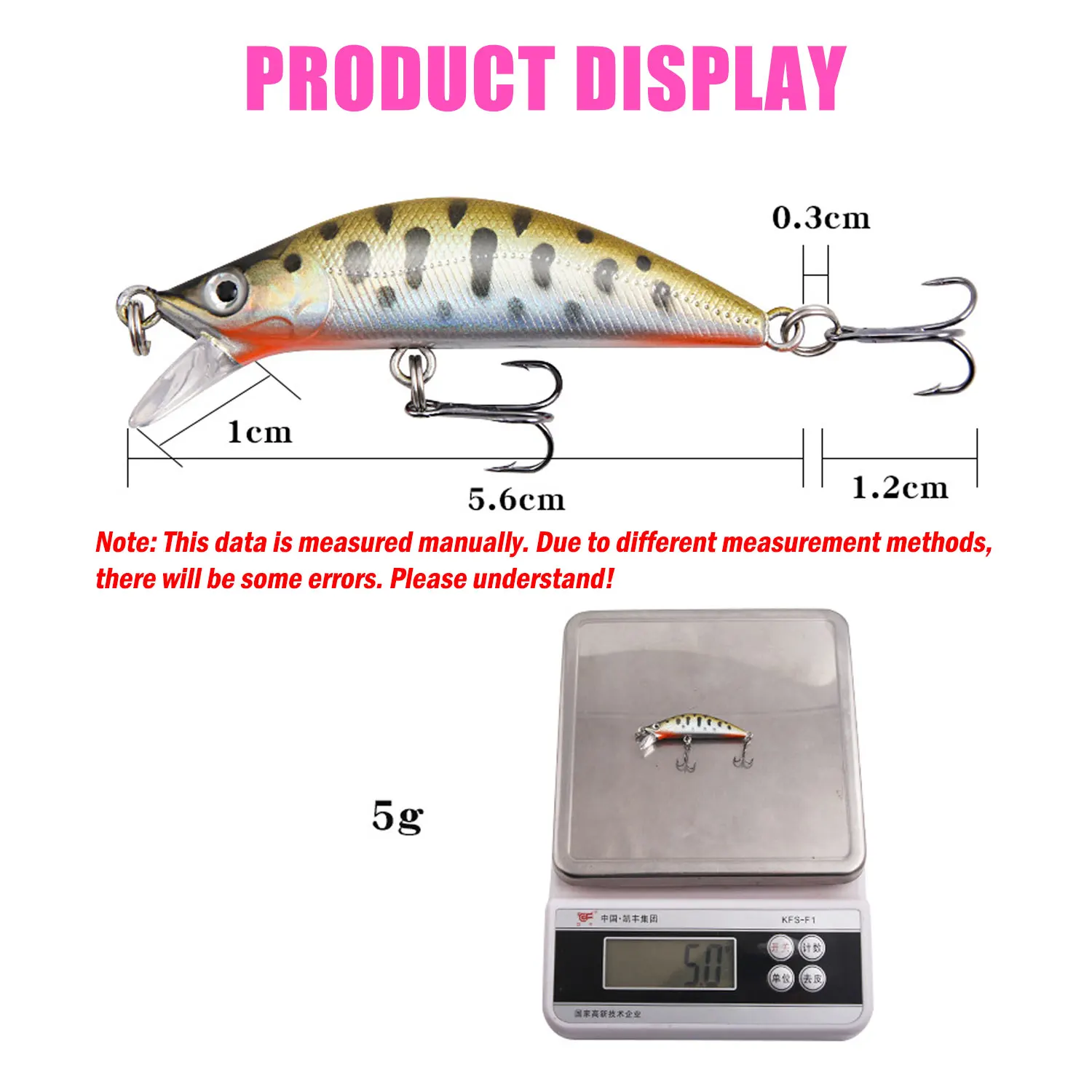 Micro Minnow-señuelo de Pesca de 5g, 56mm, Mini cebo Artificial duro, aparejos de Pesca de arrastre para Lucio, carpa, Leurre - imagen 5