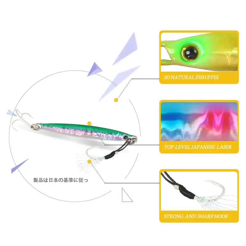 Plantilla de Metal Magic Works, plantillas de pesca de mar, 20G, 30G, 40G, 60G, artículos de pesca, artículos profesionales, cebo Artificial, señuelo de pesca de fundición - imagen 4