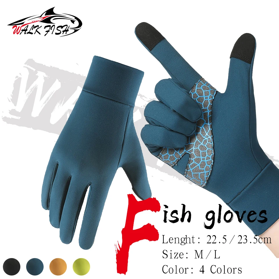 WALK FISH-guantes de pesca para entrenamiento de invierno, mantienen el calor, deportes al aire libre, correr, deportes de maratón, ciclismo, colección de forro polar antideslizante
