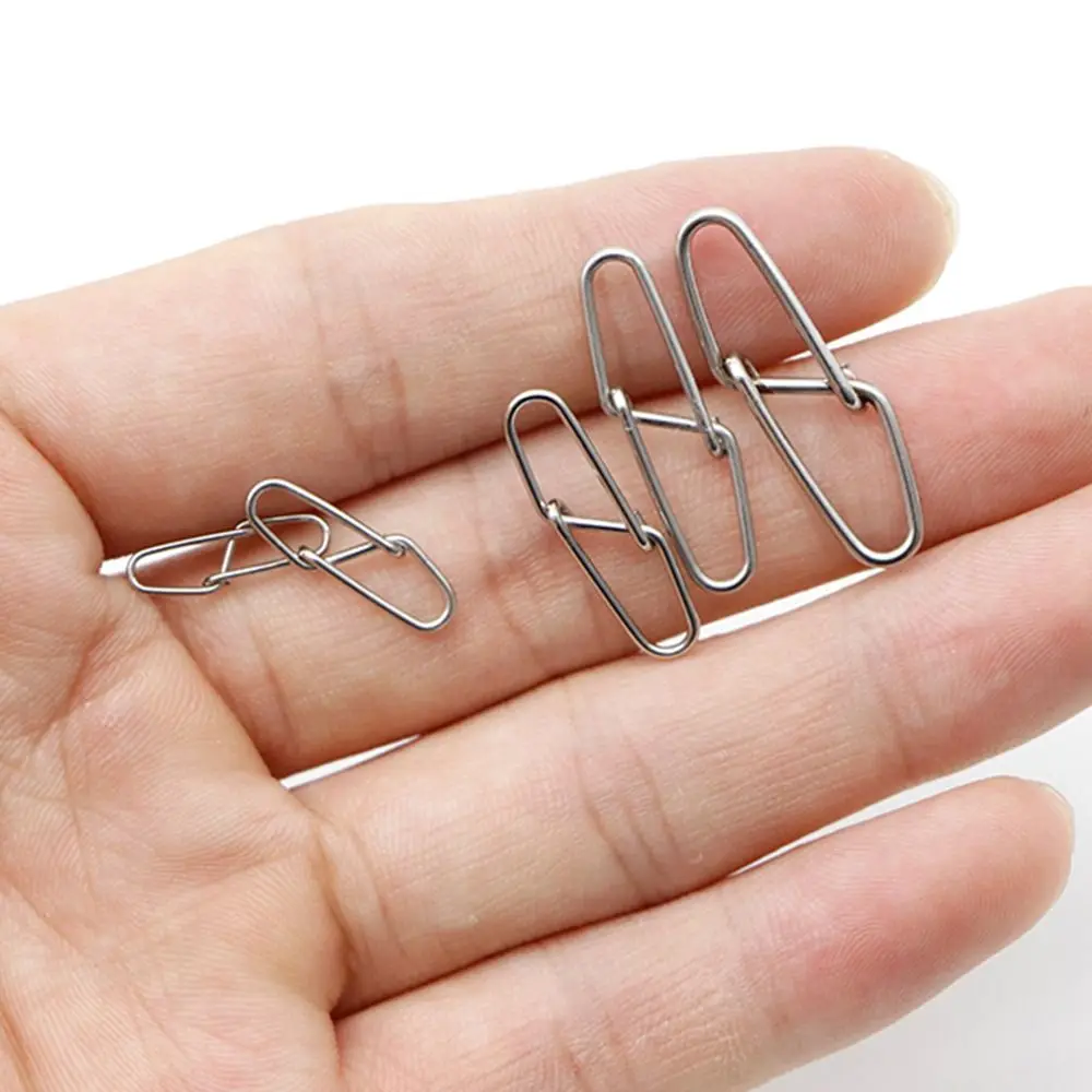 Aparejos de pesca con cierre de Clip rápido, suministros de pesca de calabaza, anillos divididos, barril de broche giratorio, Pin de doble hebilla - imagen 3