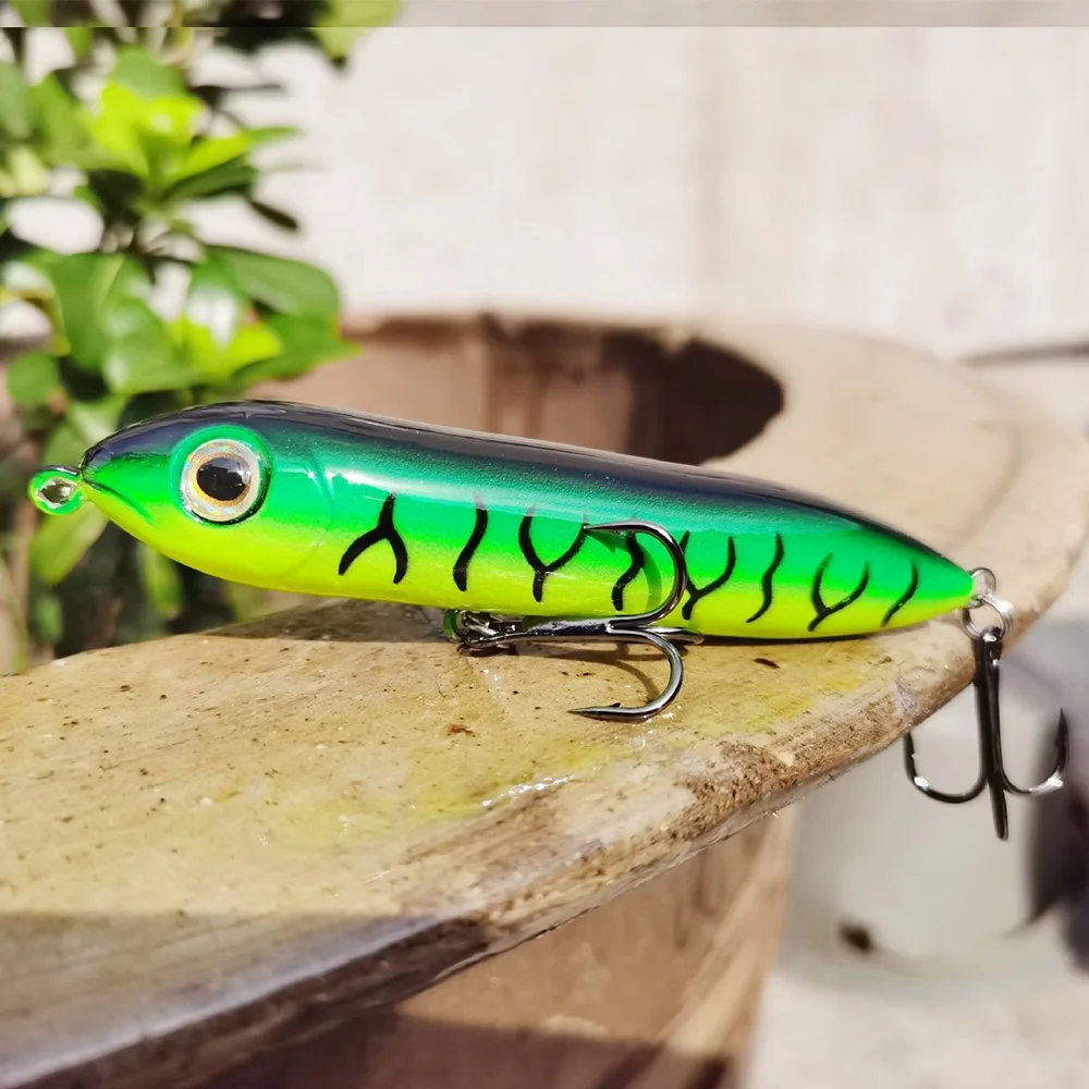 Señuelo tipo lápiz Topwater de 12g y 10cm, señuelo de superficie, cebo flotante de agua dulce y salada, Wobbler Striper Bass, cebo para caminar súper Spook - imagen 4