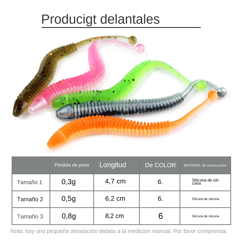 Spinpoler, nueva cola de ardilla, señuelo suave, cebo de pesca, gusano, carretera, subcebo, cebo suave, insectos, lombriz de tierra, cebo falso, trucha, lubina, tiro directo - imagen 3