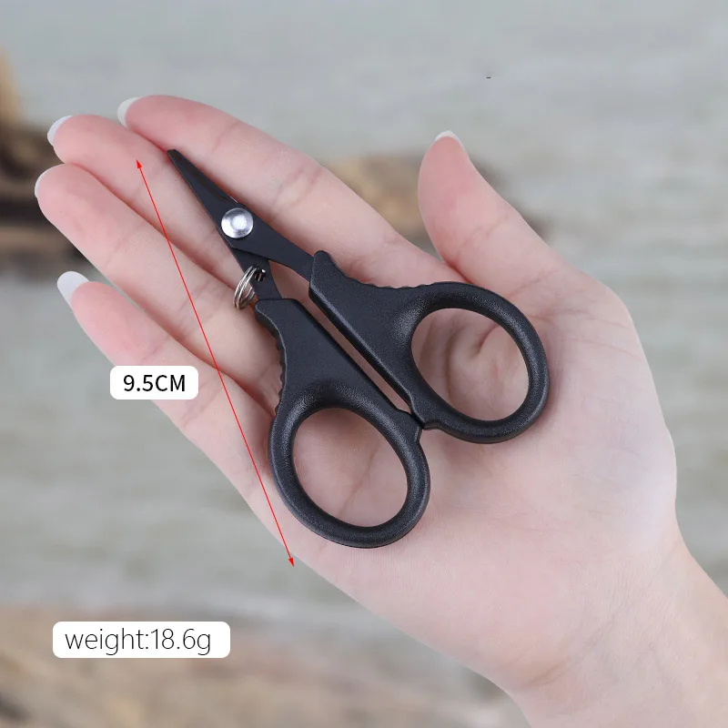 Tijeras de pesca pequeñas, mini cortador de línea de PE, señuelo de acero inoxidable (chapado de titanio de superficie), herramientas portátiles antioxidantes para tijeras de pescado - imagen 5