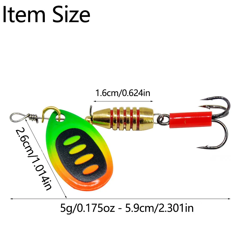5 uds cuchara giratoria de Metal Señuelos de Pesca cebo 5g lentejuelas ruido Paillette cebos duros con gancho caja de aparejos de pesca - imagen 4