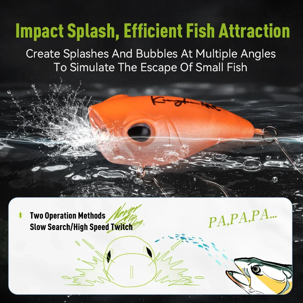 Kingdom Micro Expert Topwater Popper 1,5g 2,2g 27mm 34mm señuelo de pesca Artificial flotante cebo duro Wobblers Stream trucha lubina - imagen 4