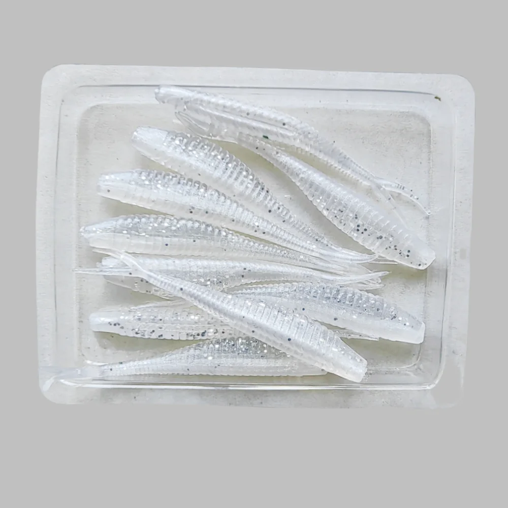 MUKUN 10 Uds. Señuelos blandos de pesca cebos de plástico 5cm/6cm/7cm cola de paleta bifurcada realista Swimbaits de pesca para aparejos de agua dulce - imagen 5