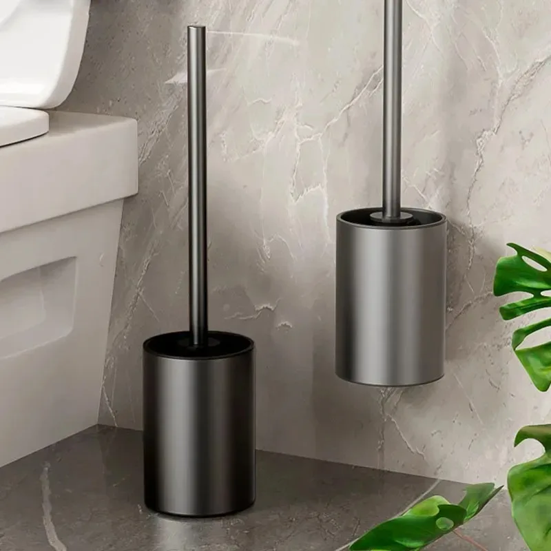 Herramientas de limpieza de baño para el hogar, accesorios de baño sin esquinas muertas, cepillo de Herramientas de limpieza de inodoro sin perforaciones, montado en la pared - imagen 3