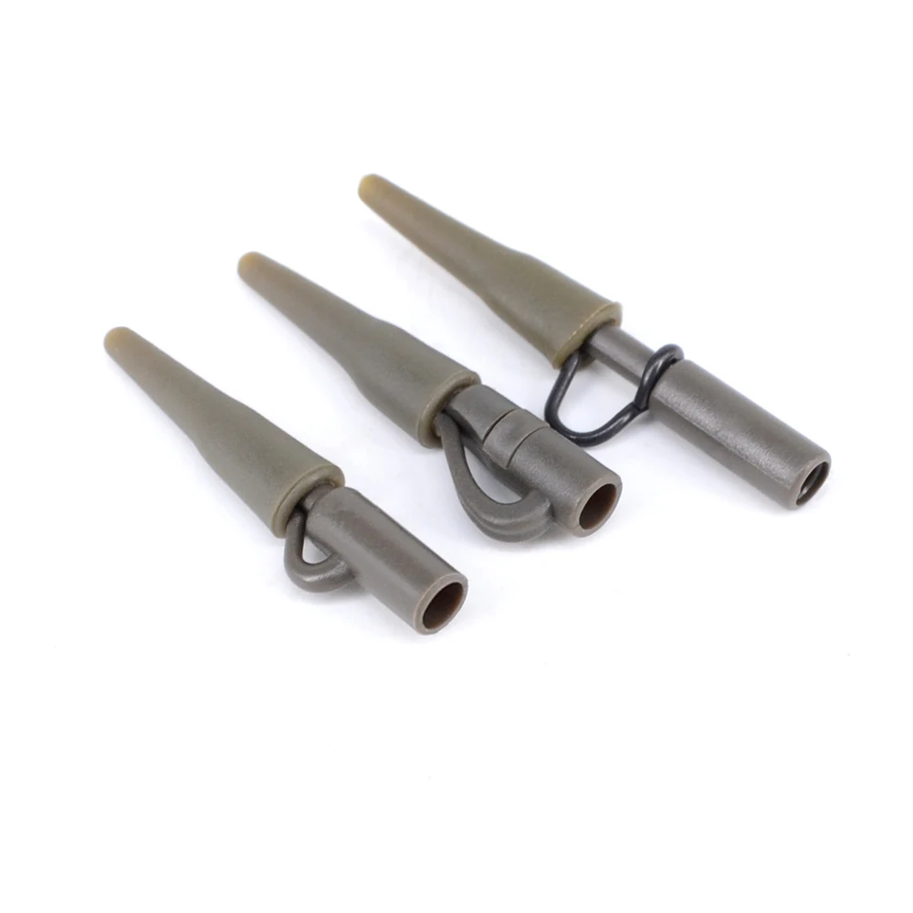 Clips de plomo de seguridad de alta resistencia para pesca de carpa, Clips a presión de cambio rápido y goma trasera para aparejos de pesca de carpa, 50 juegos - imagen 4